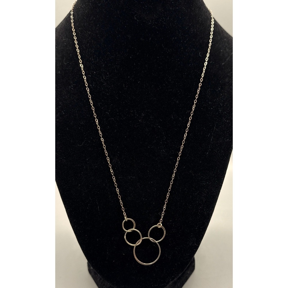 EFYTAL Sterling Silver 4 Generations Interlocking Circles Necklace 925 Silver